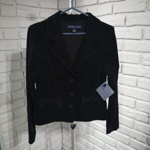 NWT Bandolinoblu Denim Ladies Size Small Black Corduroy Jacket